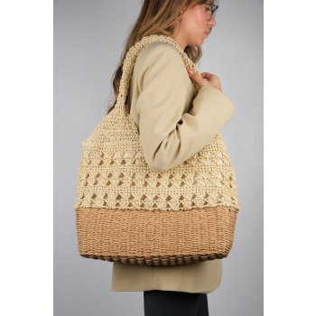 luvishoes move beige straw women`s shoulder bag σε προσφορά