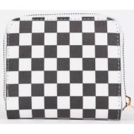 defacto women`s checkerboard patterned faux leather wallet