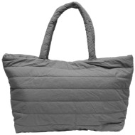 padded tote handbag grey