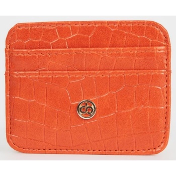 defacto women`s faux leather croco card holder