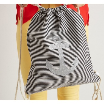 black striped bag backpack