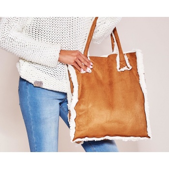 women´s brown sheepskin imitation bag