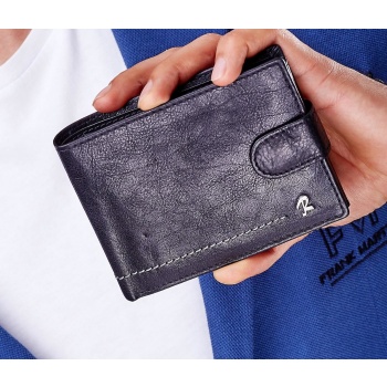 men´s black leather wallet with a flap