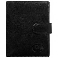 men´s black leather wallet with a snap closure