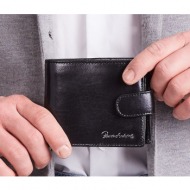 men´s horizontal black leather wallet