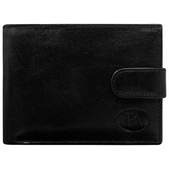 men´s black leather horizontal wallet