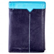 men´s black and blue leather wallet