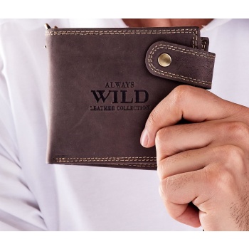 men´s brown leather wallet with a detachable handle