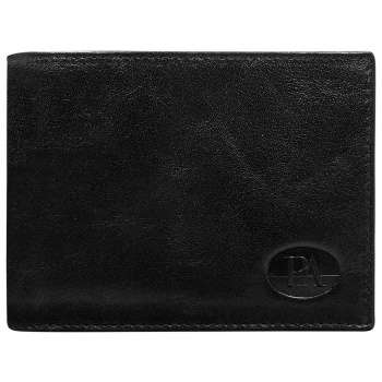 men´s horizontal open leather black wallet