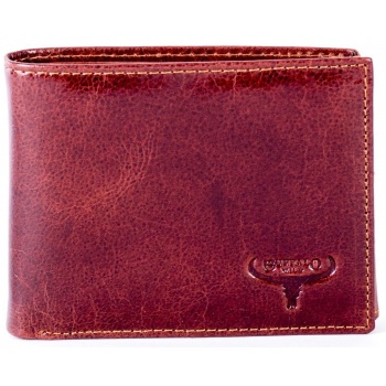 natural brown leather wallet with embossing