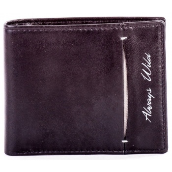men´s black leather wallet with a slit