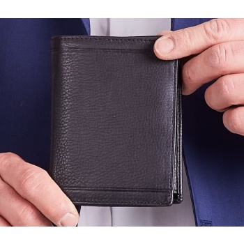men´s vertical black leather wallet