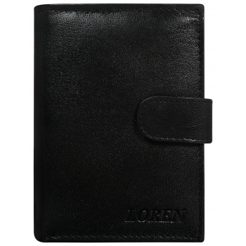 black leather men´s wallet with a flap