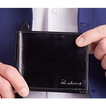 men´s long black leather wallet