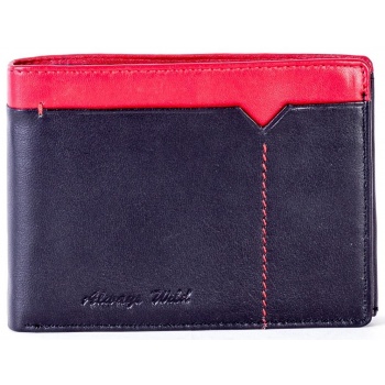 men´s black and red leather wallet