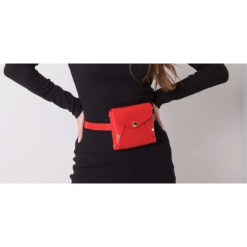 rue paris red eco-leather belt with a sachet