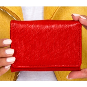 women`s red eco-leather wallet