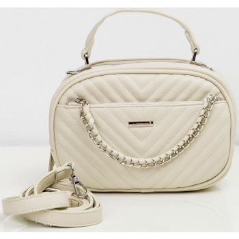 shoulder bag with a decorative chain, cream color