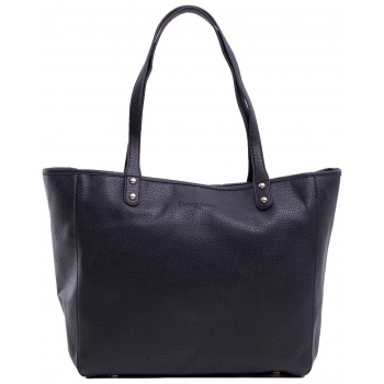 black eco-leather shopper bag