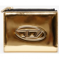 diesel bi-fold zip wallet gold
