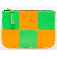 comme des garçons fluo squares wallet orange/ green
