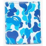 a bathing ape abc camo mini wallet blue