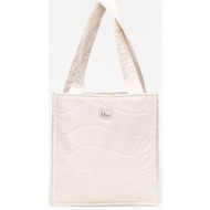 dime quilted tote bag tan