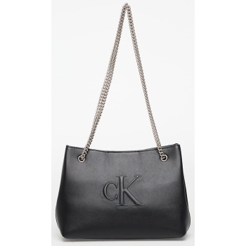 τσάντα calvin klein jeans sculpted chain shoulder bag black