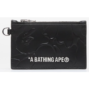 a bathing ape solid camo card holder small wallet black