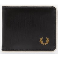 fred perry coated polyester billfold wall black/ ecru universal