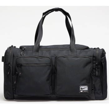 nike utility power 2.0 duffel bag black/ black/ white 51 l