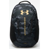 under armour hustle 6.0 backpack black/ black/ metallic gold universal