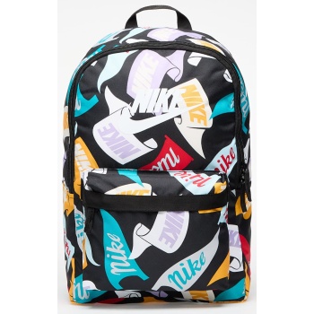 nike heritage backpack (25l) black/ black/ white 25 l