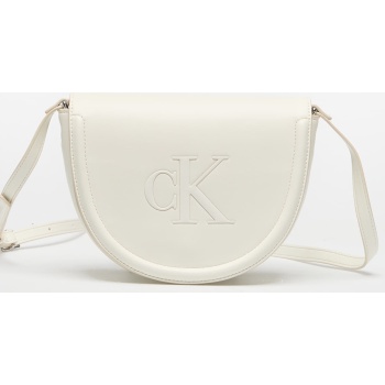 τσάντα calvin klein bold ck saddle crossbody lily white σε προσφορά