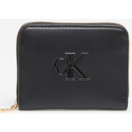 calvin klein bold ck medium zip around black universal