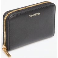 calvin klein foil logo medium zip around black universal