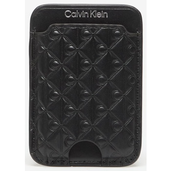 calvin klein aop leather magnetic card case black universal σε προσφορά
