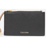 calvin klein foil logo top zip cardcase black universal