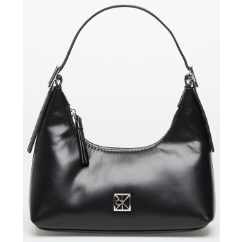 calvin klein emblem hw leather mini shoulder bag black σε προσφορά