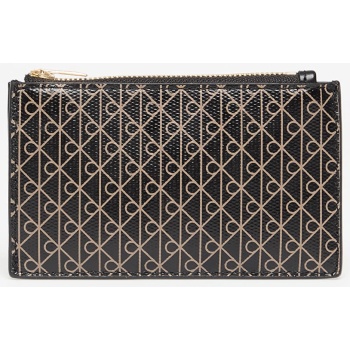 calvin klein emblem aop top zip cardholder black universal σε προσφορά