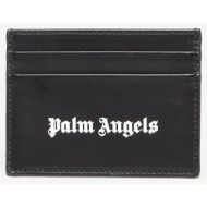 palm angels classic logo card holder black/ white universal