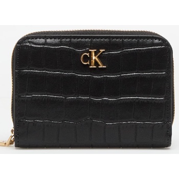 calvin klein croc medium flap wallet black universal σε προσφορά