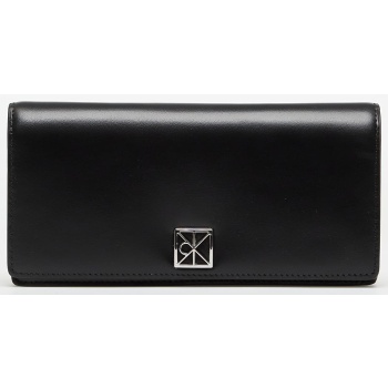 calvin klein emblem hw long bifold wallet black universal σε προσφορά