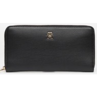 tommy hilfiger th monogram zip-around wallet black universal