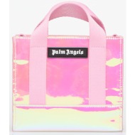 palm angels kids shiny mini tote pearl rose/ black universal