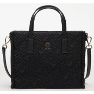 τσάντα tommy hilfiger th city mini tote mono nylon black universal