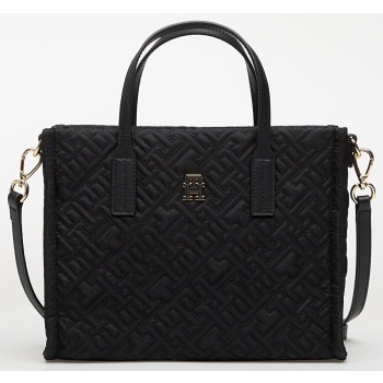 τσάντα tommy hilfiger th city mini tote mono nylon black