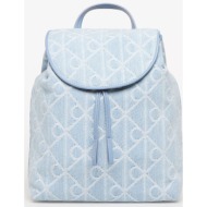 σακίδιο πλάτης calvin klein emblem aop denim backpack blue universal