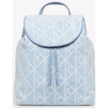 σακίδιο πλάτης calvin klein emblem aop denim backpack blue σε προσφορά