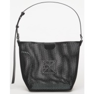 τσάντα calvin klein emblem mesh bucket black universal